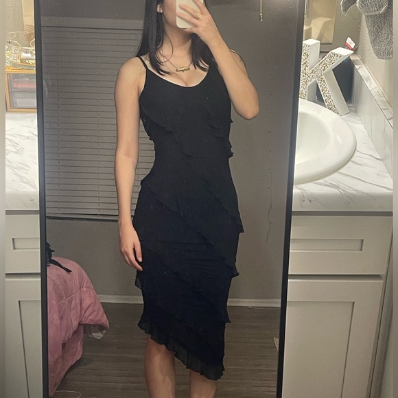 Black Ruffle Dress - Picture 2 of 4